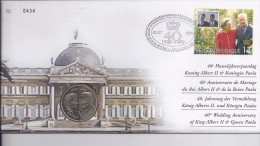 Belgie - Belgique Numisletter 2828 40e Huwelijksverjaardag Koning Albert II En Koningin Paola 1999 - Numisletters
