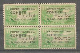Sello Nº A-31 En Bloque De 4. Cuba - Poste Aérienne