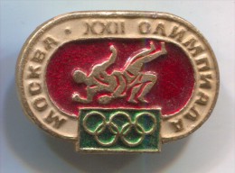 WRESTLING - Russia, Soviet Union, Pin, Old Badge, 40x20mm - Worstelen