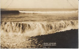 Seaside Oregon, Surf Scene, Ocean Waves Crashing, C1910s Vintage Real Photo Postcard - Otros & Sin Clasificación