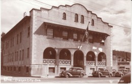 Oregon City Oregon, BPOE Elks Lodge Building, Autos, C1940s Vintage Real Photo Postcard - Otros & Sin Clasificación