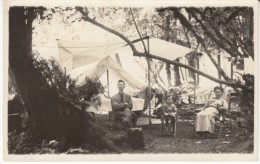 Cascadia Oregon, Family Camping Scene, Man Woman Child Tent Tarps, C1900s/10s Vintage Real Photo Postcard - Otros & Sin Clasificación
