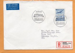 Finland 1963 Air Mail Cover Mailed Registered To USA - Briefe U. Dokumente