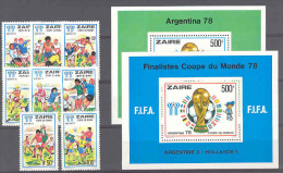 Worldcup Football "ARgentina 78 " COB 928/35+BL26/27 1978 MNH - Nuovi