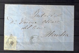 1873 BALEARES, CARTA CIRCULADA ENTRE ANDRAIS Y ALCUDIA, MAT. ROMBO DE PUNTOS, LLEGADA AL DORSO - Covers & Documents
