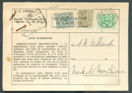 Service N°50-54 En Affranchissment Mixte (RARE) Avec Poste N°1027  Obl. Dc CHARLEROI 1  Sur Carte De La SNCB  Du 16-1-19 - Other & Unclassified