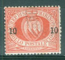 San Marino 1892 Arm 10 On 20 Cent. N° 11 Used - Usados