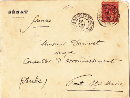 13540# MONACO 15 Cts Rose LETTRE SENAT Obl MONTE CARLO PRINCIPAUTE 1896 PONT STE MARIE AUBE - Briefe U. Dokumente