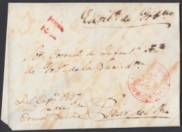 PREFI-285 CUBA ESPAÑA SPAIN. PREFILATELIA.1847. STAMPLESS. SOBRE MARCA CONSOLACION EN ROJO. BAEZA POSTMARK RED. - Vorphilatelie