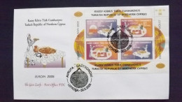 Zypern Türkisch 618/9 Block 23 FDC, EUROPA/CEPT 2005, Gastronomie - Covers & Documents