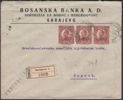 Yugoslavia 1923, Registered Cover Sarajevo To Zagreb W./postmark Sarajevo - Lettres & Documents