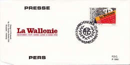 70 2548  FDC  P1090 Enveloppe Belgique    Jubilé Anniversaire Wallonie 75 Ans 2110 Wijnegem 19-3-1994 - 1991-2000