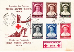 912 917 PC 15 Commémoratif  Overstromingen Inondations Croix-Rouge Joséphine Charlotte Princesse 30-3-1953 B Automobiel - Unclassified