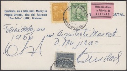1954-H-16 CUBA. REPUBLICA. 1955. VIÑETA MATANZAS PIDE LA FABRICA DE ACETATO. TARJETA POSTAL. PATRONATO PRO-CALLES. - Cartas & Documentos