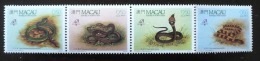 MACAU Reptiles, Philexfrance 89. Yvert N° 59/62. **. MNH - Snakes