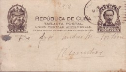 1907-EP-4 CUBA. REPUBLICA. 1907. Ed.72. 1c. 1918. TARJETA ENTERO POSTAL. POSTAL STATIONERY. PLACETAS A REMEDIOS. - Vorphilatelie