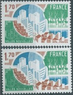 [03] Variété : N° 1855 Villes Nouvelles Arbres Sur Fond Vert Pâle + Normal  ** - Ongebruikt