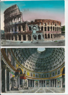 ROMA N. 2 CARTOLINE PHANTEON COLOSSEO F/G - Multi-vues, Vues Panoramiques