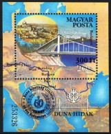 HUNGARY 2014 NATURE European Rivers DANUBE BRIDGE - Fine (overprinted) S/S MNH - Ungebraucht