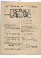 Revue , L'AUVERGNE AU PAYS NORMAND ,1937 ,  NOSTRE BRAVE PAÏS , 4 Pages - Auvergne