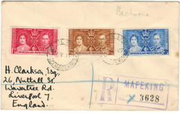 Bechuanaland Protectorate - 1937 - CORONATION - FDC - Viaggiata Da Mafeking Per Liverpool, England - 1885-1964 Bechuanaland Protettorato