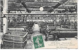 COURS - L'industrie Du Pays - Intérieur D'usine, Le Tissage Pour Couvertures - Cours-la-Ville