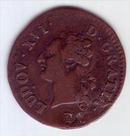 LOUIS XVI - Liard 1791 T - 1774-1791 Lodewijjk XVI