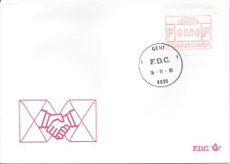 4 Lettres FDC Premier Jour Vignettes D´affranchissement GAND GENT 16/11/1981 6.00F, 9.00F, 14.00F, 59.00F - Sonstige & Ohne Zuordnung