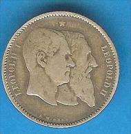 Monnaies ) Belgique - 1fr Léopold 1er / Léopold II - 1830 / 1880 - Argent - 1 Franc