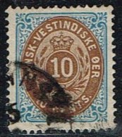 1876-1879. Bi-coloured. 10 C. Blue/dark Brown. Inverted Frame. Perf. 14x13½. (Michel: 11 IIb) - JF153297 - Danish West Indies