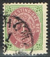 1896-1906. Bi-coloured. 1 Cent Green/red. Normal Frame. Perf. 12 3/4. Scerce. Thin On T... (Michel: 16 I) - JF153316 - Danish West Indies