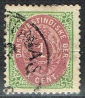 1896-1906. Bi-coloured. 1 Cent Green/red. Inverted Frame. Perf. 12 3/4. (Michel: 16 II) - JF153321 - Danish West Indies