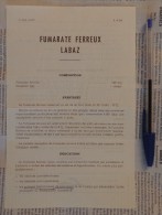 Fumarate Ferreux LABAZ (ancêtre Du Fumafer ?) - Notice Du Médicament - Années 50 - Drogisterij & Parfum