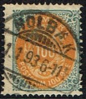 1875-1903. Bi-coloured. 100 Øre Grey/yellow HOLBÆK 1. 1. 93. (Michel: 31) - JF157943 - Neufs