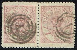 1870. Large Oval Type. 3 Skilling Lilac-rose. Lineperforated 12½. VERY SCARCE PAIR. (Michel: 12B) - JF158327 - Neufs
