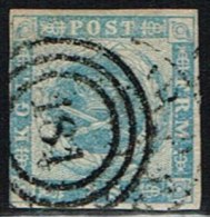 1855. Dotted Spandrels. 2 Skilling Blue. 181 SJÆLLANDSKE JB. P. Very Scarce Cancel On T... (Michel: 3) - JF158446 - Unused Stamps