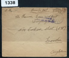 BELGIQUE - LETTRE D UN MILITAIRE INTERNE AU PAYS BAS POUR LONDRES  1915    A VOIR - Briefe U. Dokumente