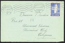 1938. Geysir. 35 Aur Ultramarine On Cover To Deanna Durbin, Universal Studies, Californ... (Michel: 195) - JF104551 - Brieven En Documenten
