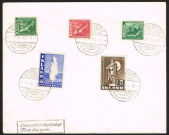 1943. Definitives. Set Of 5. FDC REYKJAVIK -1. V. 43.  (Michel: 226A-230A) - JF104575 - Lettres & Documents