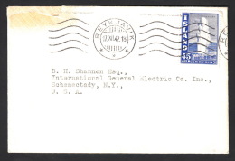 1940. Geysir. 45 Aur Blue On Small Hard Opened Cover To USA  From REYKJAVIK 17.XII.42. ... (Michel: 217A) - JF104649 - Lettres & Documents