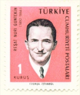 TURKEY  -  1965  Cultural Celebrities  1k  Mounted/Hinged Mint - Unused Stamps