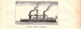 1884 - Gravure Sur Bois - Le Duilio - Monitor De Mer Italien - FRANCO DE PORT - Barcos