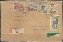 CZECHOSLOVAKIA 1957  Postally Used Cover,Geophysical Year,space,costumes,fauna,deer,chamois. - Luchtpost