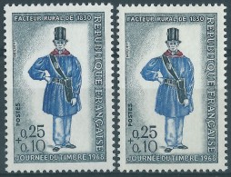 [04] Variété : N° 1549 Journée Du Timbre 1968 Bleu Au Lieu De Bleu Foncé + Normal  ** - Neufs