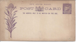 Entier Postal Onne Penny Violet Végétaux Waratah (Telopea Speciosissima) Emblème De La Nouvelle Galles Du Sud - Brieven En Documenten