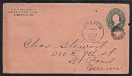 B5208 USA 1887, Pre-paid Cover (Bluffton) - ...-1900