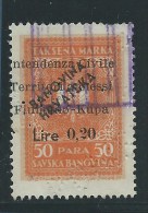 MARCA DA BOLLO  - TERRITORI ANNESSI FIUMANO KUPA LIRE 0,20 - Revenue Stamps