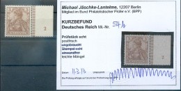 DR-Germania 54b FARBE UND PLATTENNUMMER 2**POSTFRISCH BPP BEFUND 440++EUR (X1362 - Unused Stamps