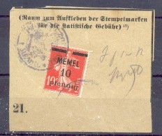 Memel ZOLLSTEMPEL HAUPTZOLLAMT (G6249 - Memel (Klaïpeda) 1923