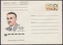 1985-EP-10 CUBA 1985. Ed.197i. POSTAL STATIONERY. MARTIRES DEL MONCADA. DR. MARIO MUÑOZ . UNUSED. - Lettres & Documents